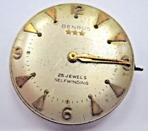 ベンラス 【送料無料】腕時計　アンティークベンラスオートセルフワインドウォッチムーブメントantique benrus autoselfwinding watch movement 25 jewels, 25 mm eh42857