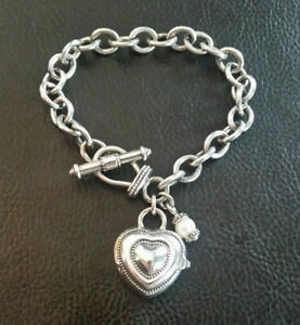 【送料無料】腕時計　ァースターリングシルバーブレスレットウォッチハートロロチェーントグルneues angebotsterling silver bracelet watch heart chrm rolo chain toggle ecclissi 43g 92