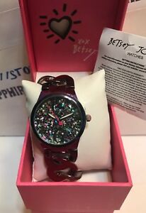 【送料無料】腕時計 ベッツィージョンソングリッターチェーンリンクウォッチbetsey johnson womens 38mm glitter translucent chain link watch bj0063804