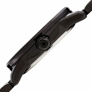 【送料無料】腕時計　メンズアクリボスブラックイオンメッキポリッシュスチールブレスレット