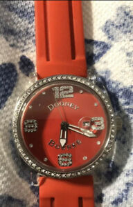 【送料無料】腕時計　ドゥーニーバークレッドシリコーンクリスタルウォッチdooney amp; bourke red silicone crystal watch