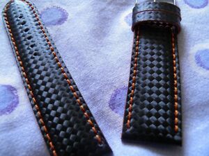 【送料無料】腕時計　エタンシュカーボネモダンノワールクチュールオレンジイディアルクロノオウプリンガ24 mm etanche carbone moderne noir couture orange ideal chrono ou plongee