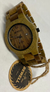 腕時計　メンズマルチカラーケースバッテリーmens bewell multi color wooden date watch large 44mm case battery