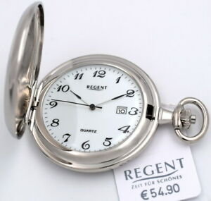 【送料無料】腕時計　リージェントクロームクォーツポケットウォッチ?regent chrom quartz taschenuhr mit datum p322 neu uvp* 54,90 eur