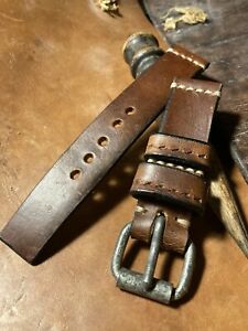 【送料無料】腕時計 ヴィンテージスイスレザーアンモウォッチストラップhandmade 22mm vintage swiss leather ammo watch strap