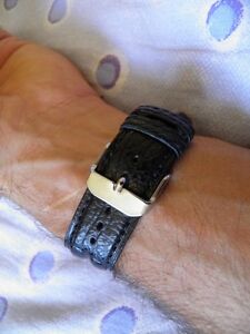 【送料無料】腕時計　ブレスレットタンシュレクインテーブルノワールノワールタイプクロノブライトリングダブル22 mm bracelet etanche requin veritable noir type chrono breitling double jonc