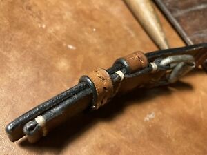 【送料無料】腕時計　ヴィンテージスイスレザーアンモウォッチストラップhandmade 22mm vintage swiss leather ammo watch strap