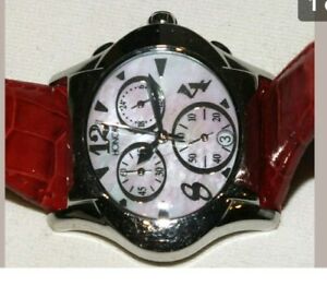 【送料無料】腕時計 レディースオノラステンレススチールクロノグラフウォッチladies honora stainless steel rust and white mother of pearl chronograph watch
