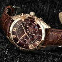 yzrv@gbvuhuEU[X|[ctop brand luxury waterproof 24 hour date brown leather sports wrist watch