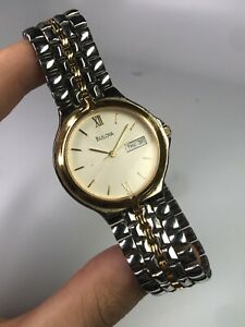【送料無料】腕時計　ブローバメンズツートーンクォーツウォッチデーバッテリーbulova men’s two tone quartz watch day date battery