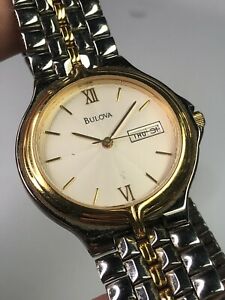 【送料無料】腕時計　ブローバメンズツートーンクォーツウォッチデーバッテリーbulova men’s two tone quartz watch day date battery