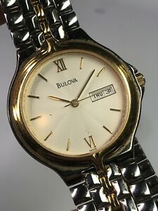 【送料無料】腕時計　ブローバメンズツートーンクォーツウォッチデーバッテリーbulova men’s two tone quartz watch day date battery