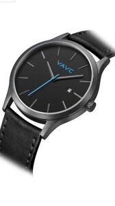 【送料無料】腕時計　ブラックレザーウォッチクォーツ