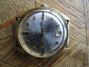 【送料無料】腕時計　ヴィンテージメッキカルvintage used gold plated mawi automatic watch cal eta 2472 date 6 for partsのサムネイル