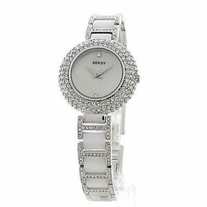 【送料無料】腕時計　レディースクリスタルセットステンレススチールケースseksy 2369 ladies crystal set stainless steel case 2 year warranty rrp £9999