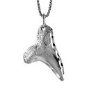 argent sterling requin dent pendentif breloque, 18 italien boite chaineシルバースターリングシャークデントペンダントブレロックインチイタリアンチェーンボックス※注意※NY...