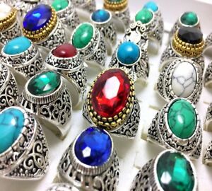 【送料無料】ジュエリー・アクセサリー シルバーメッキストーンリングジュエリーリング20x silver plated stone rings tribe wedding jewelry men women ring whole