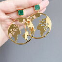 【送料無料】ジュエリー・アクセサリー リングイヤリングマラカイトレースグリーンゴールドメッキマップboucles doreilles rond carte de...