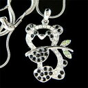 【送料無料】ジュエリー・アクセサリー パンダクマクリスタルスワロフスキーネックレスnoir blanc panda ours avec cristal swarovski bambou chinois chine collier