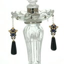 【送料無料】ジュエリー・アクセサリー イヤリングメッキブラックゴールドアゲートルネッサンスパールドロップレトロboucles doreilles clip plaque or noir agate perle renaissance goutte retro qd4