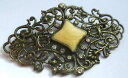 ジュエリー・アクセサリー アールデコブローチゴールドエナメルクリスタルベージュヴィンテージbroche ancienne art deco couleur or cristaux email beige bijou vintage 5102