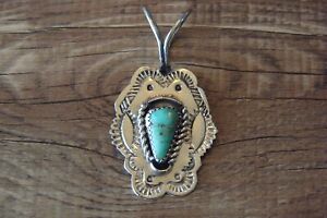 【送料無料】ジュエリー・アクセサリー ナバホニッケルターコイズシルバーボビークリーブランドペンダント
