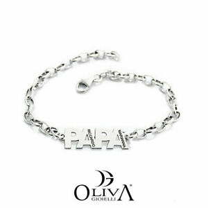 【送料無料】ジュエリー・アクセサリー ブラチャレパパアルジェントフェスタデルパパbracciale papa’ i love dad argento 925 festa del papa’ incisione nome