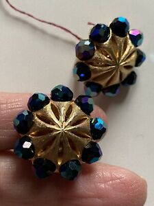 【送料無料】ジュエリー・アクセサリー ヴィンテージイヤリングトリファリクリスタルクリップオレッキーニゴールドトーンvintage earrings trifari iridescent crystal clips orecchini goldtone(4)