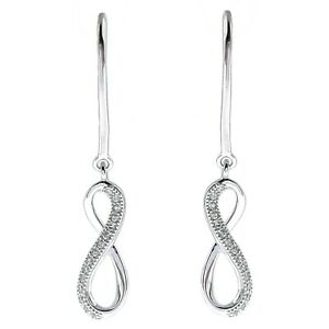 ジュエリー・アクセサリー アルジェントロディエジルコニウムオキシデboucles doreilles infini en argent 925 rhodie et oxyde de zirconium femme