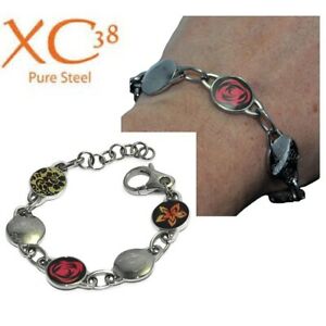 【送料無料】ジュエリー・アクセサリー オリジナルステンレススチールブレスレットシルバーxc38 bracelet original en acier inoxydable argente fleur bijou