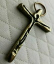 ジュエリー・アクセサリー エナメルブロンズクロスキリストペンダントpendentif religieux st luc christ sur croix bronze emaille noir