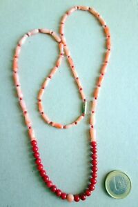 【送料無料】ジュエリー・アクセサリー ピンクオールドレッドコーラルカラーcollier corail couleur rose et rouge ancien