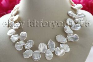 【送料無料】ジュエリー・アクセサリー ナチュラルホワイトリボーンケシネックレス