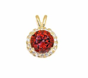 【送料無料】ジュエリー・アクセサリー ネックレスソリッドイエローゴールドガーネットラウンドハロー