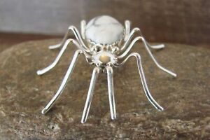 ̵ۥ奨꡼꡼ ʥХۥСޥå֥ۥ磻ȥϥ饤ȥѥ֥åڥȥХnavajo argent massif blanc howlite spider broche pendentif par