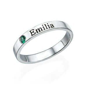 【送料無料】ジュエリー・アクセサリー カスタムネームリングスワロフスキージュエリーcustom name ring swarovski birthstone engraved jewelry for her