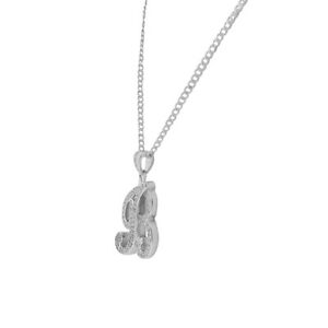 【送料無料】ジュエリー・アクセサリー シルバーマッシブジルコンキュービクネックレス925 argent massif zircon cubique lettre initiale b collier b