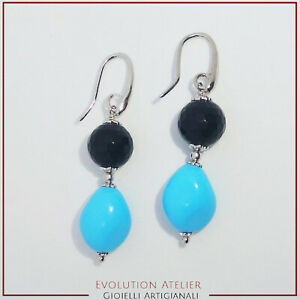 boucles doreilles femme argent 925 pendentifs onyx naturel et turquoiseシルバーレディースイヤリングオニキスナチュラルペンダント※注意※NYからの配送になりますので2週間前後お時間をいただきます。人気の商品は在庫が無い場合がございます。ご了承くださいませ。サイズの種類の商品は購入時の備考欄にご希望のサイズをご記載ください。　携帯メールでの登録ですと楽天からのメールが届かない場合がございます。