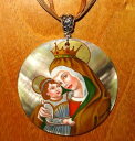 【送料無料】ジュエリー・アクセサリー マドンナペンダントカルロクリヴェッリオリジンハンドペイントシェルpendentif madonna et enfant carlo crivelli origine main peint coque cadeau signe