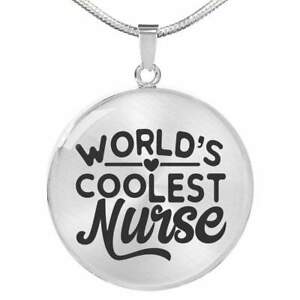 ジュエリー・アクセサリー クールナースサークルスチールカラーゴールドworlds le plus cool infirmiere cercle collier acier inoxydable ou 18k or