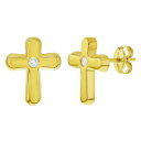 ジュエリー・アクセサリー ジルコンコミュニアルクロークロスティーンガールズ14k or jaune zircon transparent communion clou religieux croix d filles ados