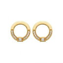 【送料無料】ジュエリー・アクセサリー ジルコニウムラウンドゴールドメッキイヤリングboucles doreilles plaque or rondes pave en zirconium blanc(4)