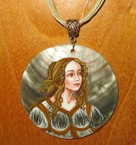 pendentif sandro botticelli coque main peint venus et mars fragment cadeau signeサンドロボッティチェッリシェル※注意※NYからの配送になりますので2週間前後お時...