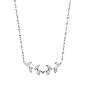 yzWG[EANZT[ WRjElbNXcollier en argent massif 9251000 rhodie feuilles pave en zirconium blanc