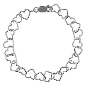 ジュエリー・アクセサリー シルバーレディースブレスレットハートラブbracelet femme en argent 925 longueur 18 cm coeur amour femme