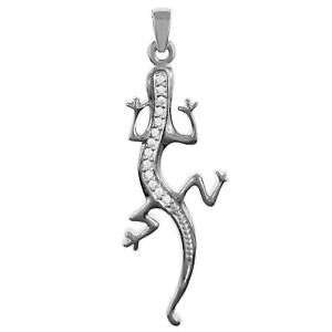 pendentif salamandre en argent 925 rhodie et oxydes zirconium chaine en optionシルバーサラムドルペンダントロディエジルコニウムオキシデスオプションチェーン※注意※...