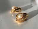 ジュエリー・アクセサリー イヤリングゴールドメッキジルコンヴィンテージビーズboucles d’oreilles anciennes clips plaque or zircons et perles vintage