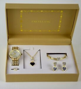【送料無料】ジュエリー・アクセサリー チェーンイヤリングエクセルランクボックスexcellanc cret cadeau pour femme montrebracelet , chaine, boucle doreilles