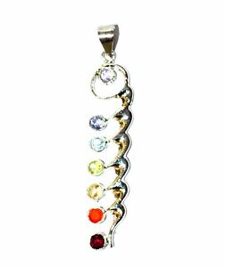 【送料無料】ジュエリー・アクセサリー チャクラペンダントpendentif des 7 chakras argent
