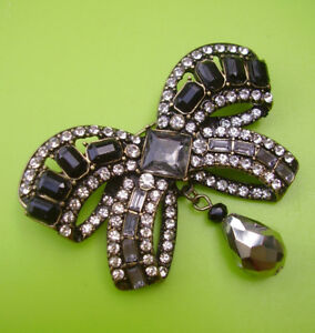 ̵ۥ奨꡼꡼ ȥ饹᥿Υåȥ֥j210 broche noeud metal pave de stras...